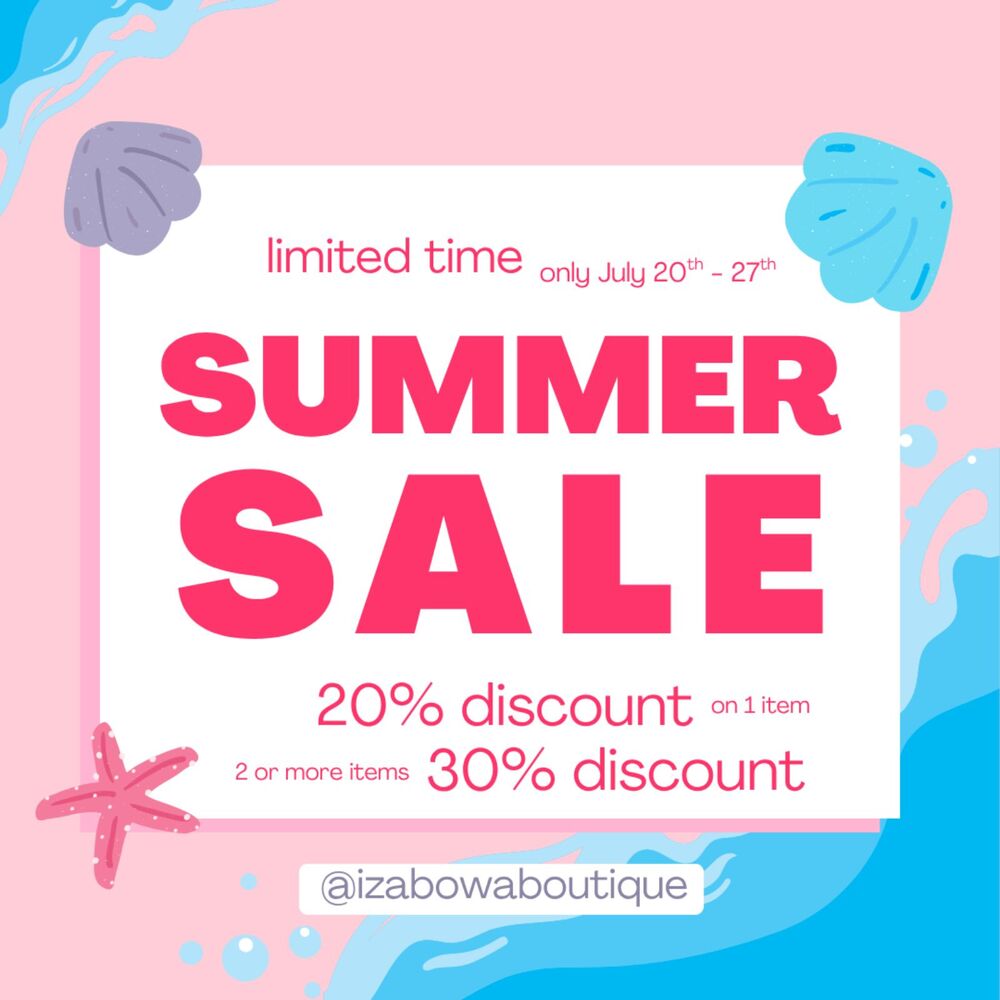 SUMMER SALE   only July 20th - July 27th